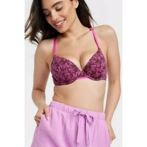 Auden The Everyday Lightly Lined Demi Coverage Underwire Bra Purple & Pink 40C